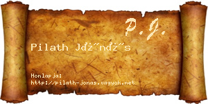 Pilath Jónás névjegykártya